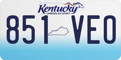 KY license plate 851VEO