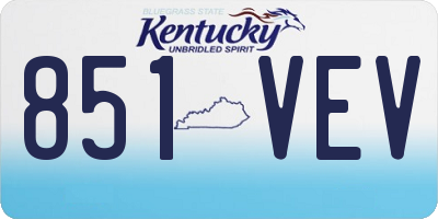 KY license plate 851VEV