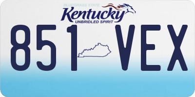 KY license plate 851VEX