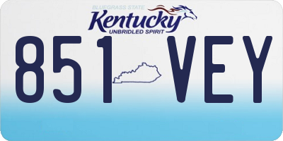 KY license plate 851VEY