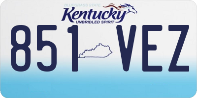 KY license plate 851VEZ