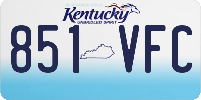 KY license plate 851VFC