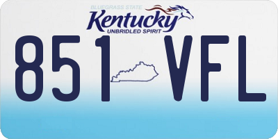 KY license plate 851VFL