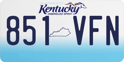 KY license plate 851VFN