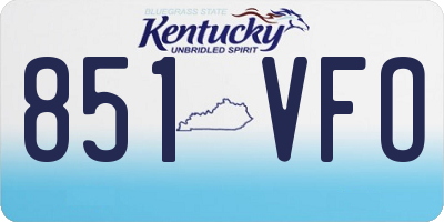 KY license plate 851VFO