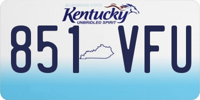 KY license plate 851VFU