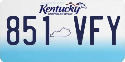 KY license plate 851VFY