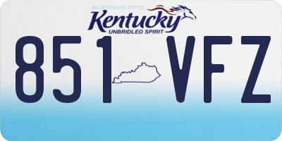 KY license plate 851VFZ