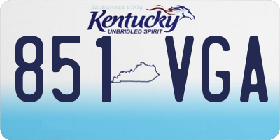 KY license plate 851VGA