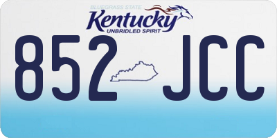 KY license plate 852JCC