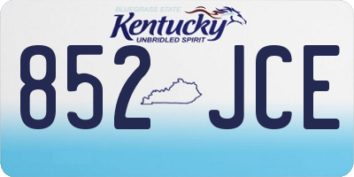 KY license plate 852JCE