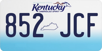 KY license plate 852JCF