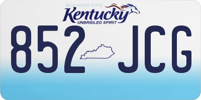 KY license plate 852JCG