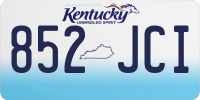 KY license plate 852JCI