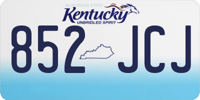 KY license plate 852JCJ