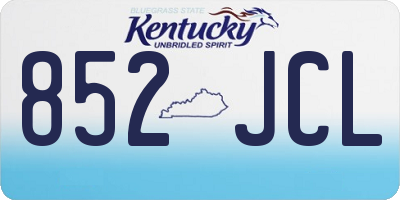 KY license plate 852JCL