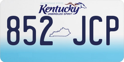 KY license plate 852JCP