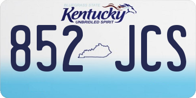 KY license plate 852JCS
