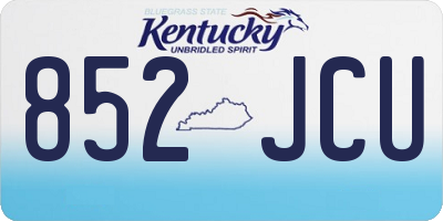 KY license plate 852JCU