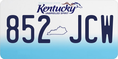 KY license plate 852JCW