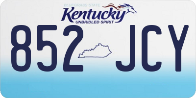 KY license plate 852JCY