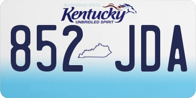 KY license plate 852JDA