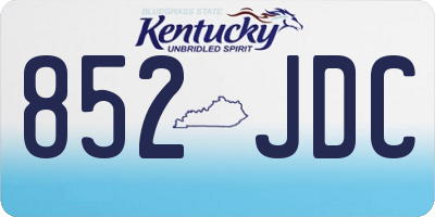 KY license plate 852JDC