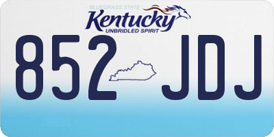 KY license plate 852JDJ