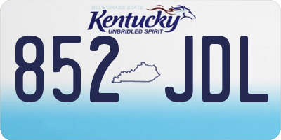 KY license plate 852JDL