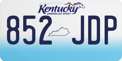 KY license plate 852JDP