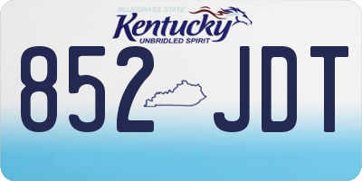KY license plate 852JDT