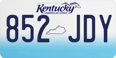 KY license plate 852JDY