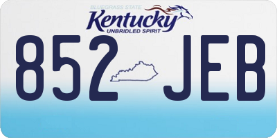 KY license plate 852JEB