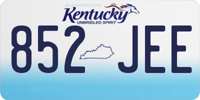 KY license plate 852JEE