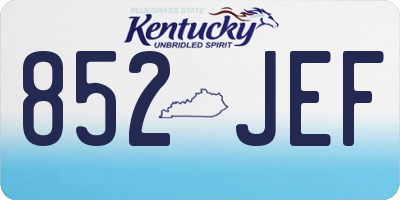 KY license plate 852JEF