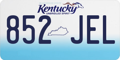 KY license plate 852JEL