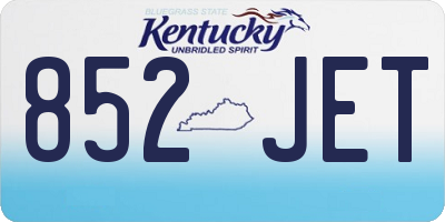 KY license plate 852JET