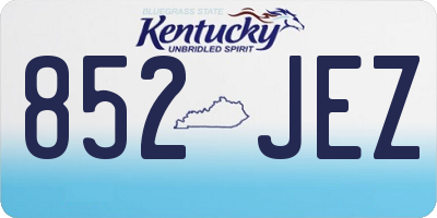 KY license plate 852JEZ