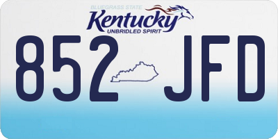 KY license plate 852JFD