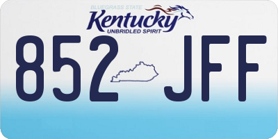 KY license plate 852JFF