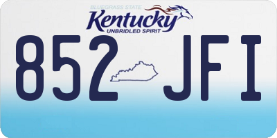KY license plate 852JFI
