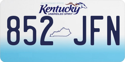 KY license plate 852JFN