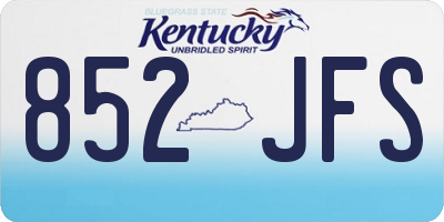 KY license plate 852JFS