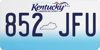 KY license plate 852JFU