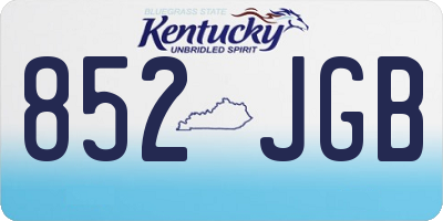KY license plate 852JGB