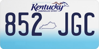 KY license plate 852JGC