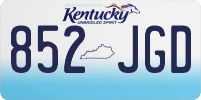 KY license plate 852JGD