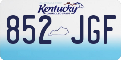 KY license plate 852JGF