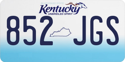 KY license plate 852JGS