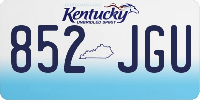 KY license plate 852JGU